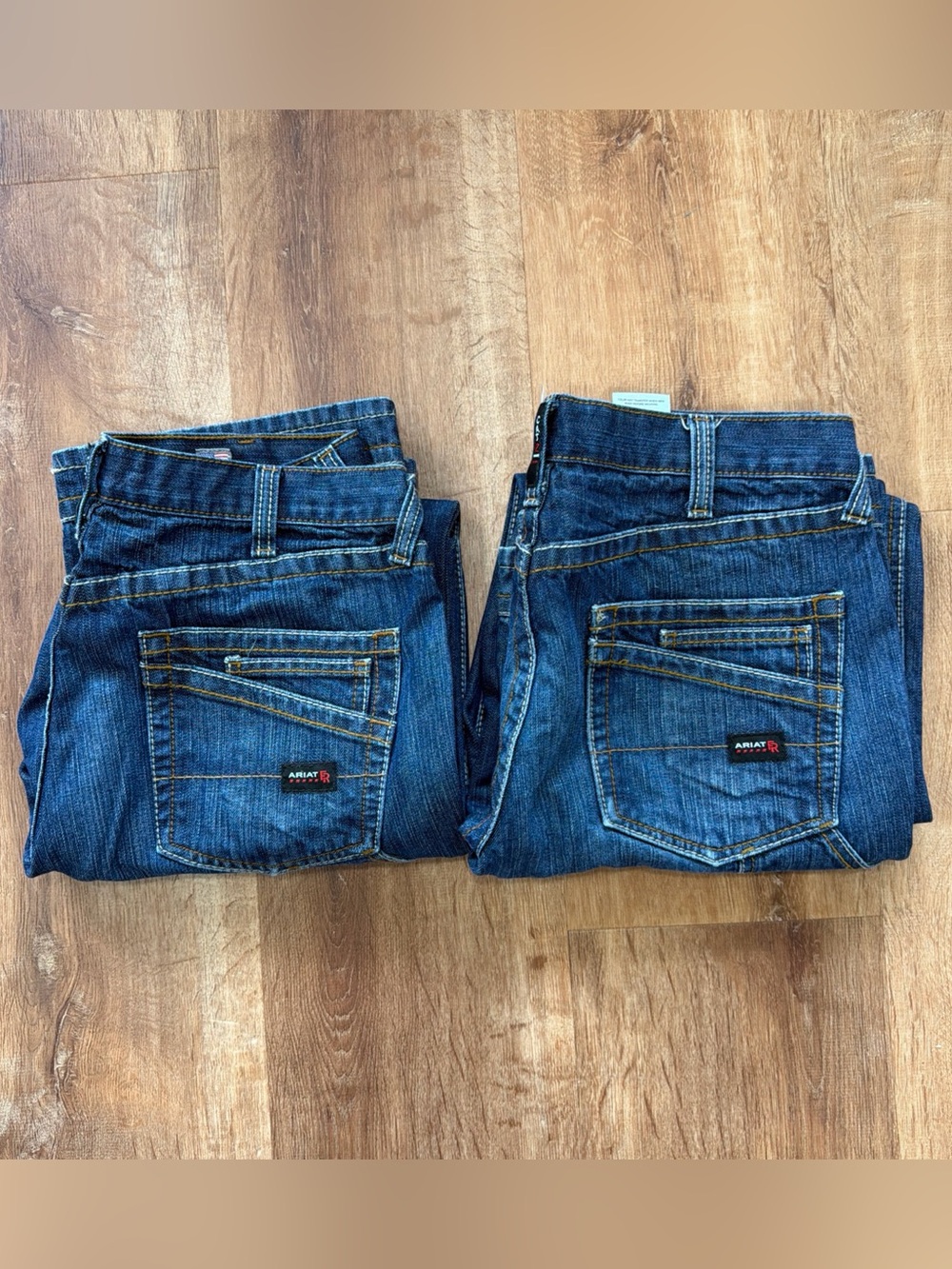 Ariat Men's Blue Bootcut Jeans with Contrast Stitching
